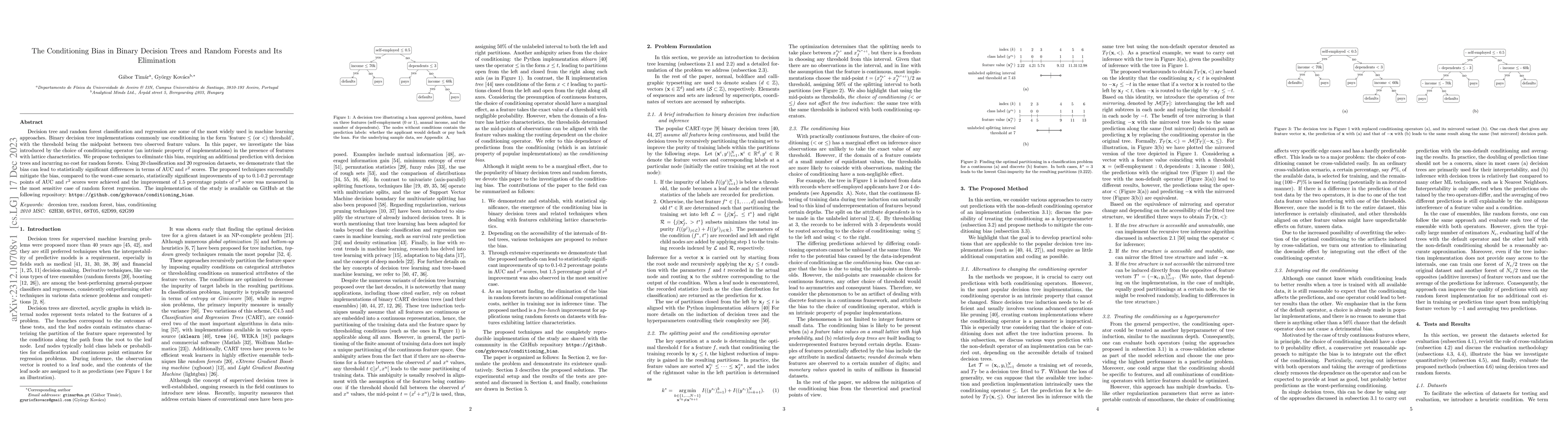 Thumbnail for The Conditioning Bias in Binary Decision Trees and Random Forests and
  Its Elimination