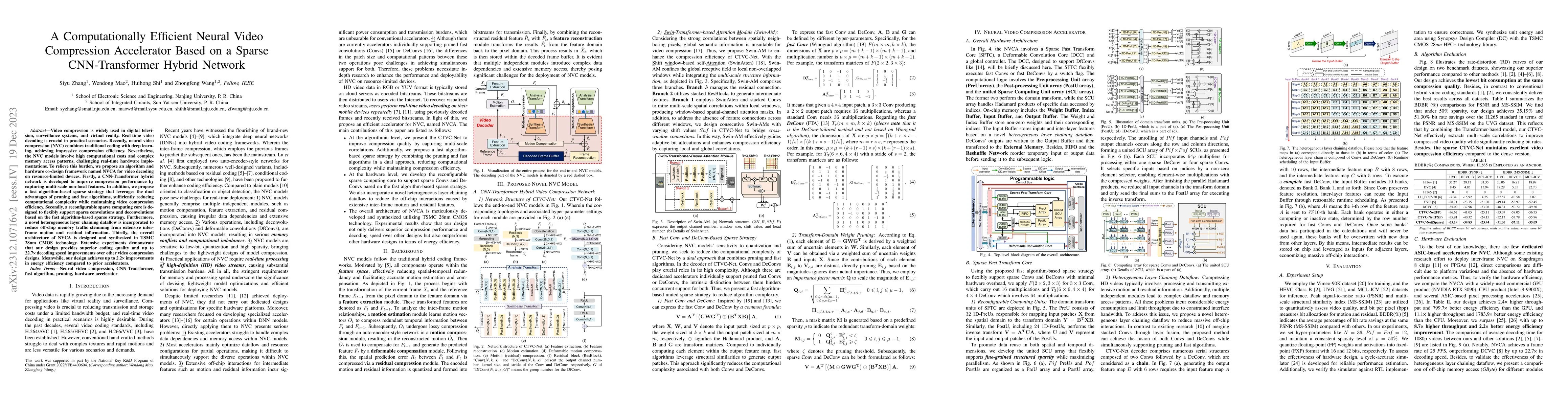 Thumbnail for A Computationally Efficient Neural Video Compression Accelerator Based
  on a Sparse CNN-Transformer Hybrid Network