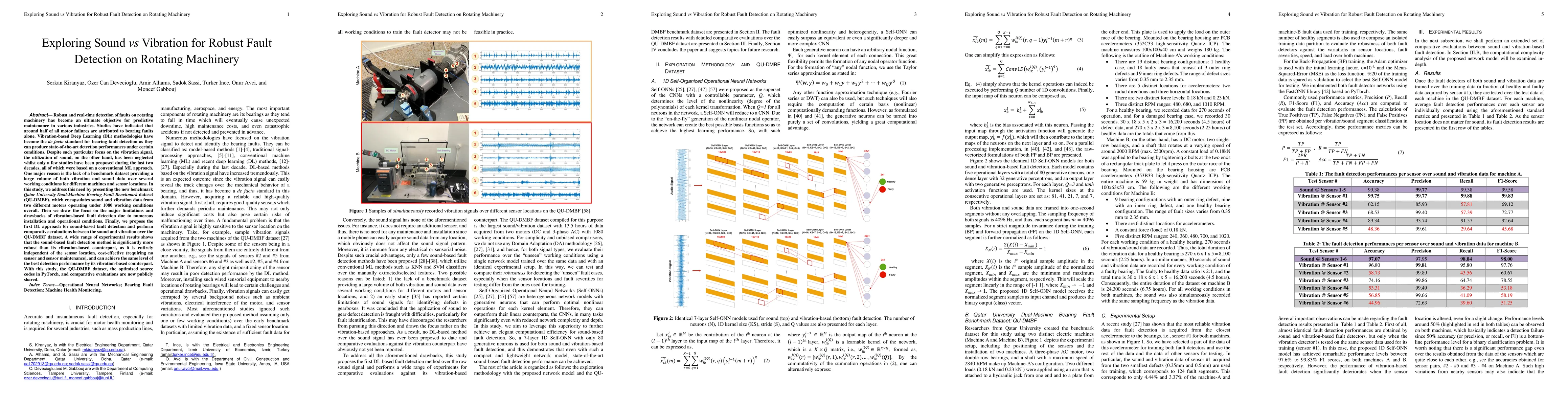 Thumbnail for Exploring Sound vs Vibration for Robust Fault Detection on Rotating
  Machinery