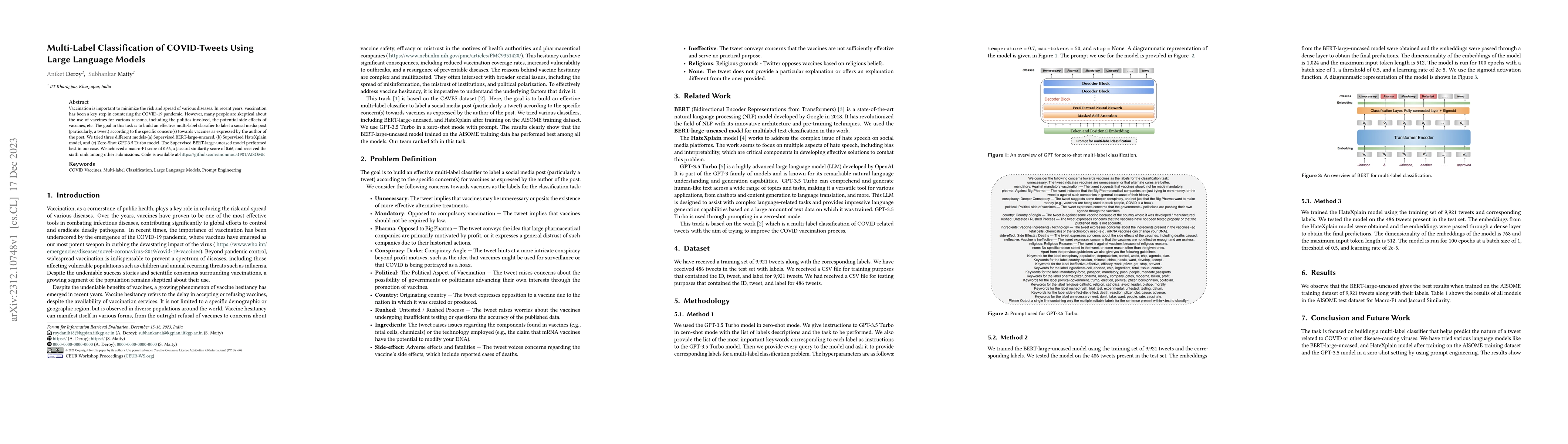 Thumbnail for Multi-Label Classification of COVID-Tweets Using Large Language Models