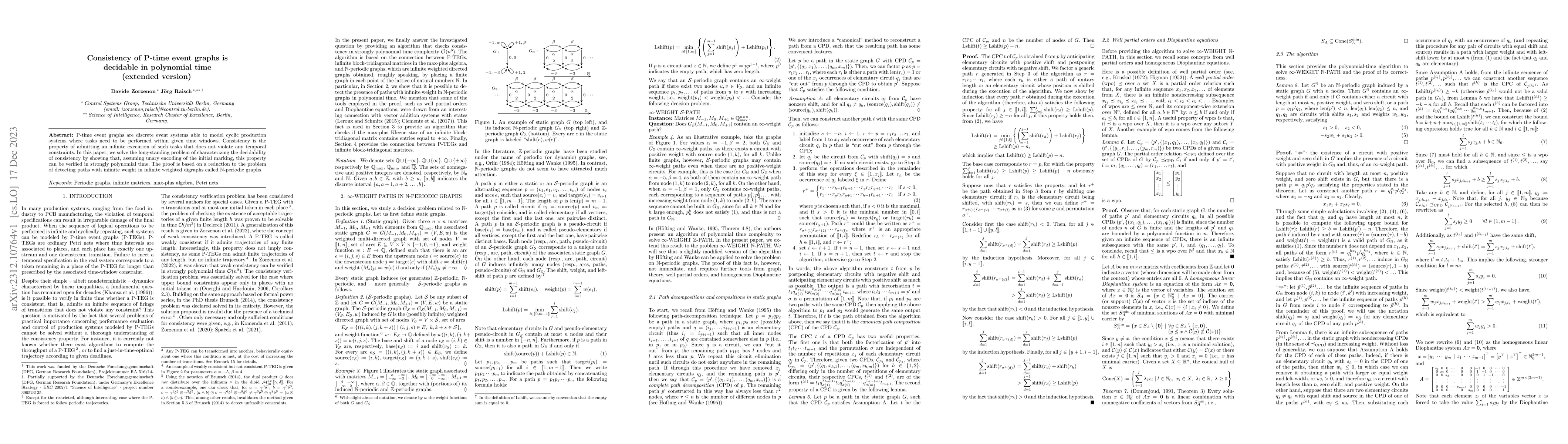 Thumbnail for Consistency of P-time event graphs is decidable in polynomial time
  (extended version)