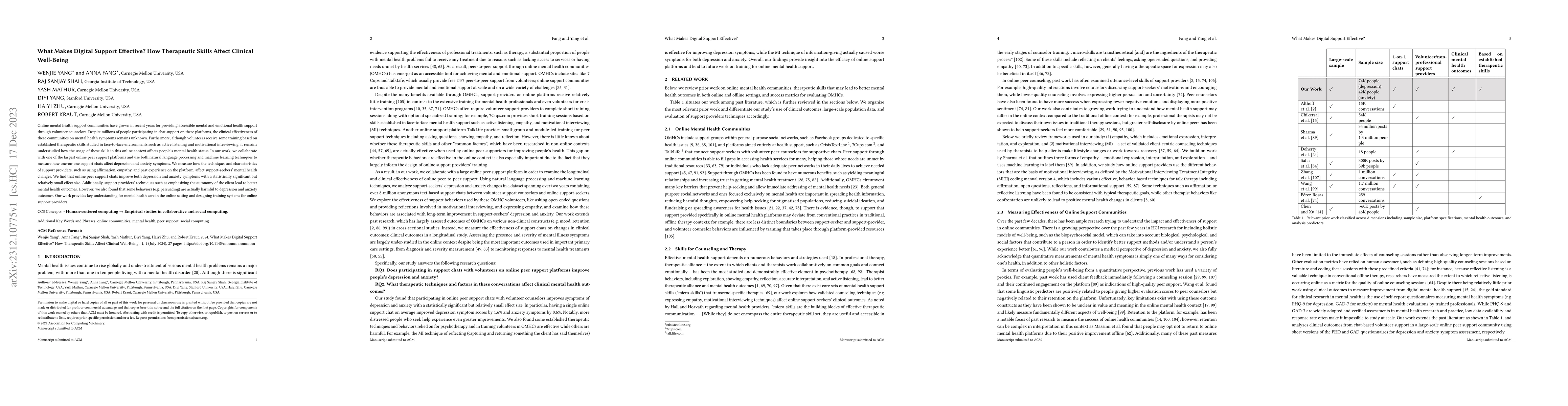 Thumbnail for What Makes Digital Support Effective? How Therapeutic Skills Affect
  Clinical Well-Being