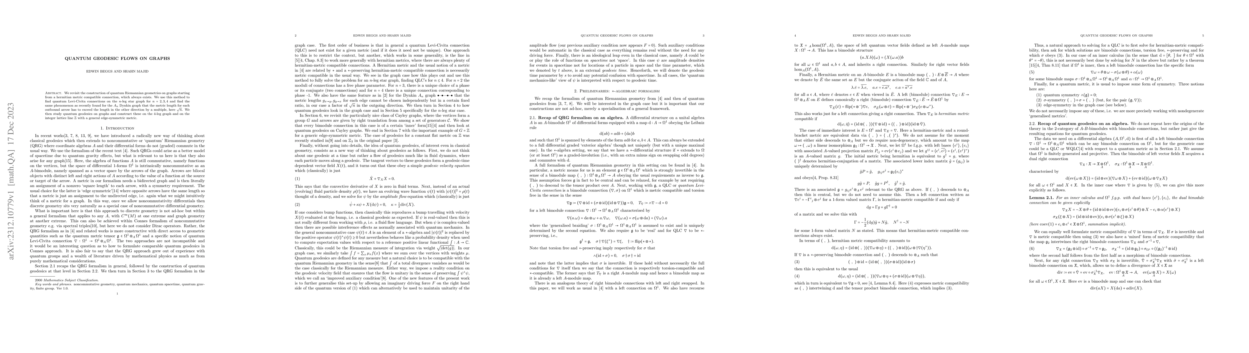 Thumbnail for Quantum geodesic flows on graphs
