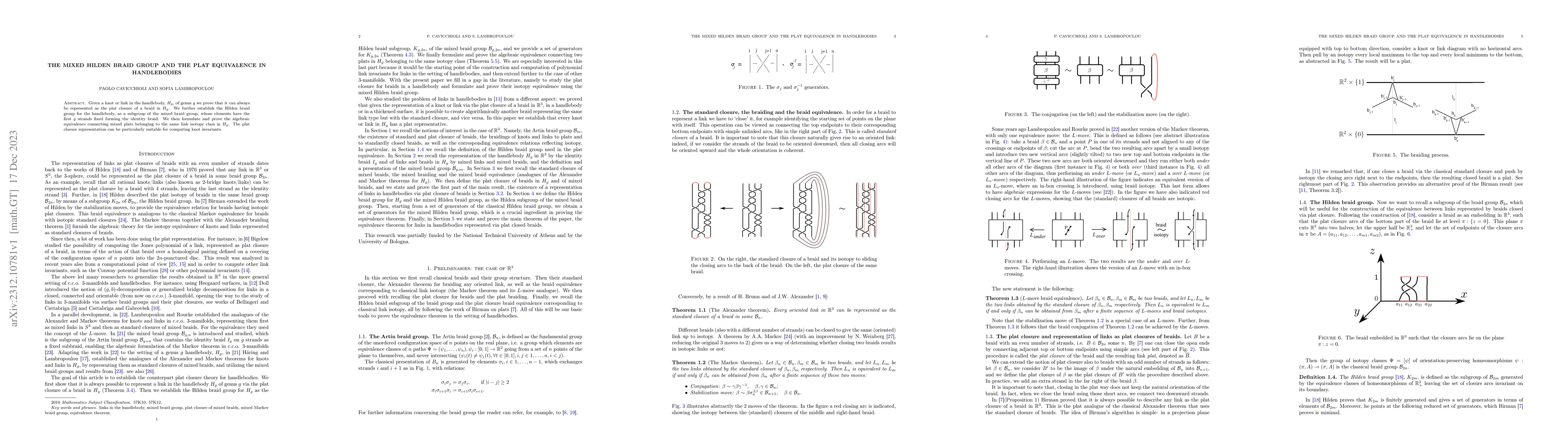 Thumbnail for The mixed Hilden braid group and the plat equivalence in handlebodies