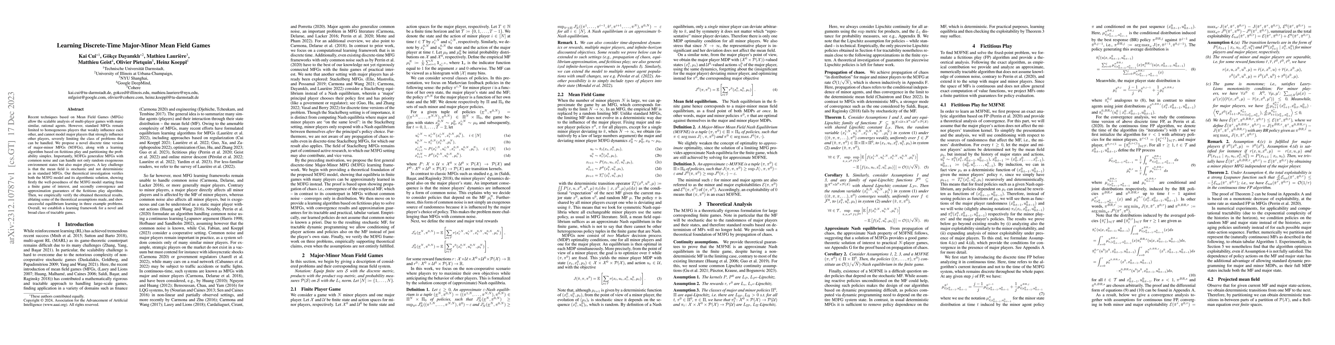 Thumbnail for Learning Discrete-Time Major-Minor Mean Field Games