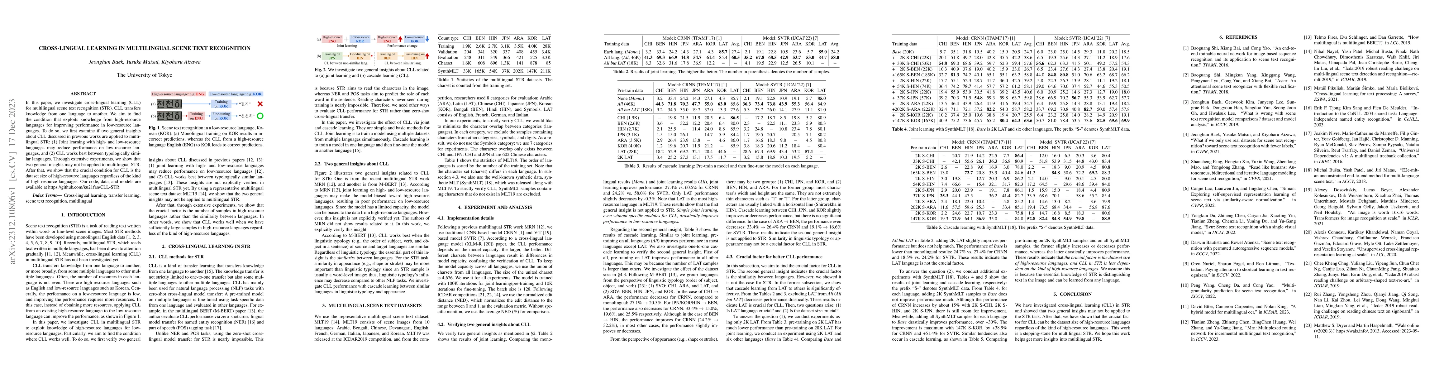Thumbnail for Cross-Lingual Learning in Multilingual Scene Text Recognition