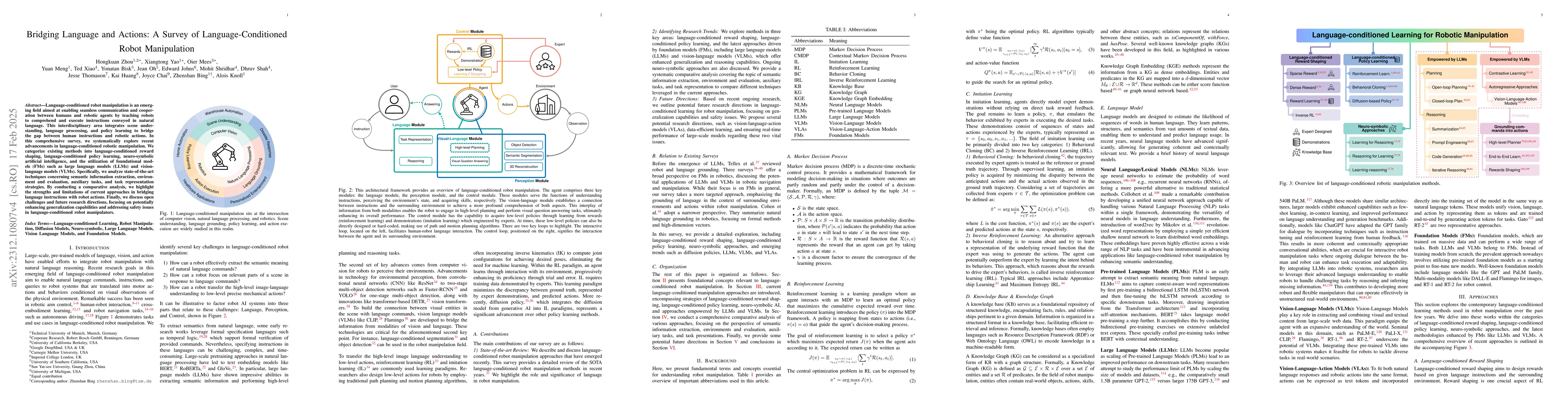 Thumbnail for Language-conditioned Learning for Robotic Manipulation: A Survey
