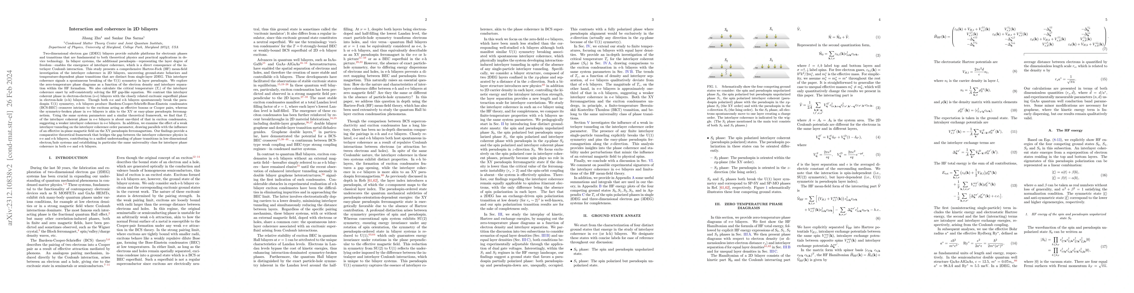 Thumbnail for Interaction and coherence in 2D bilayers