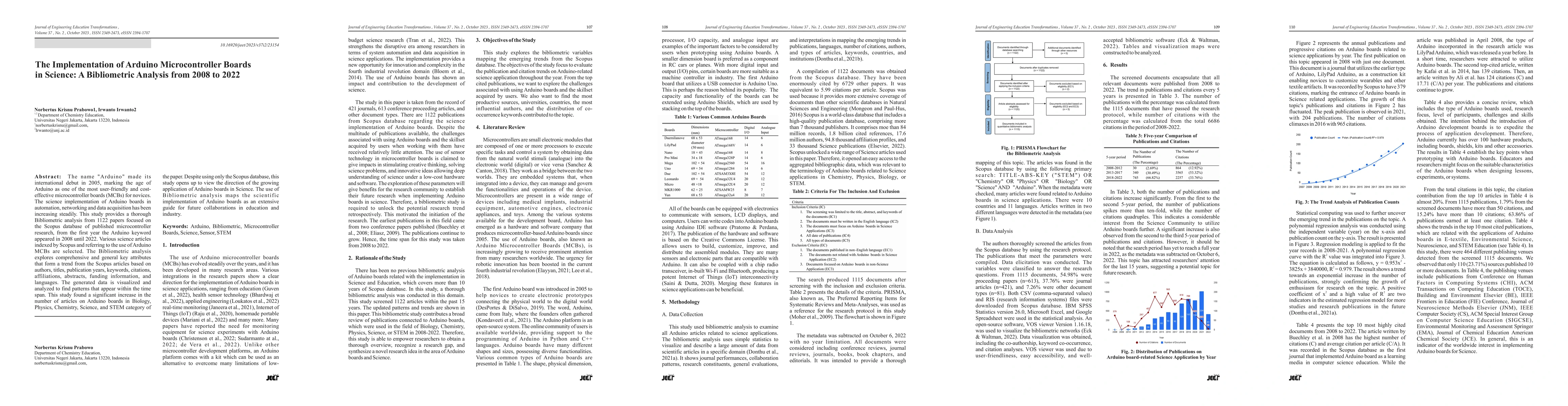 Thumbnail for The Implementation of Arduino Microcontroller Boards in Science: A
  Bibliometric Analysis from 2008 to 2022