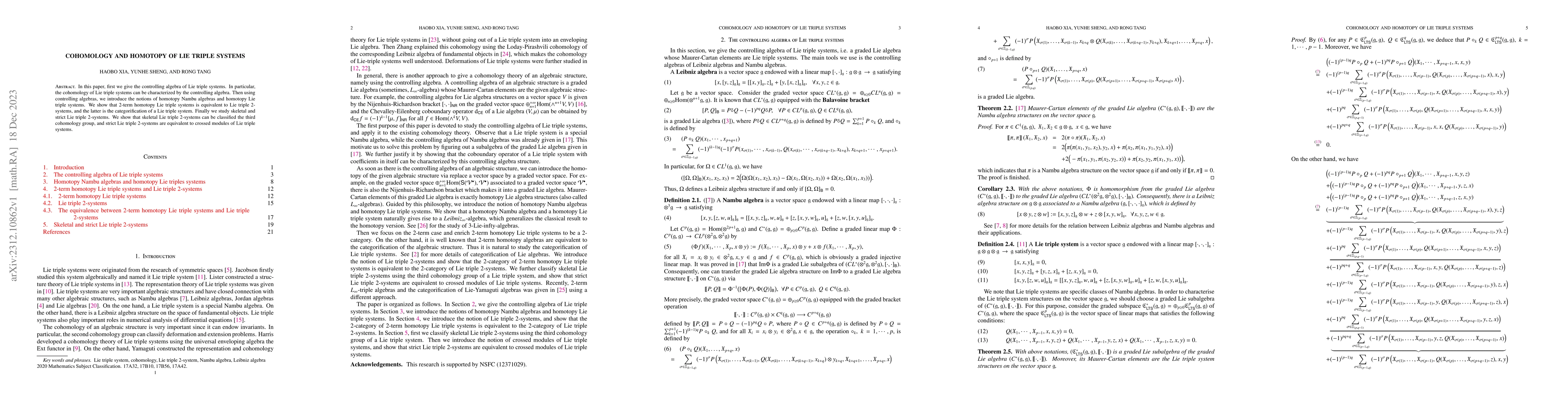 Thumbnail for Cohomology and Homotopy of Lie triple systems