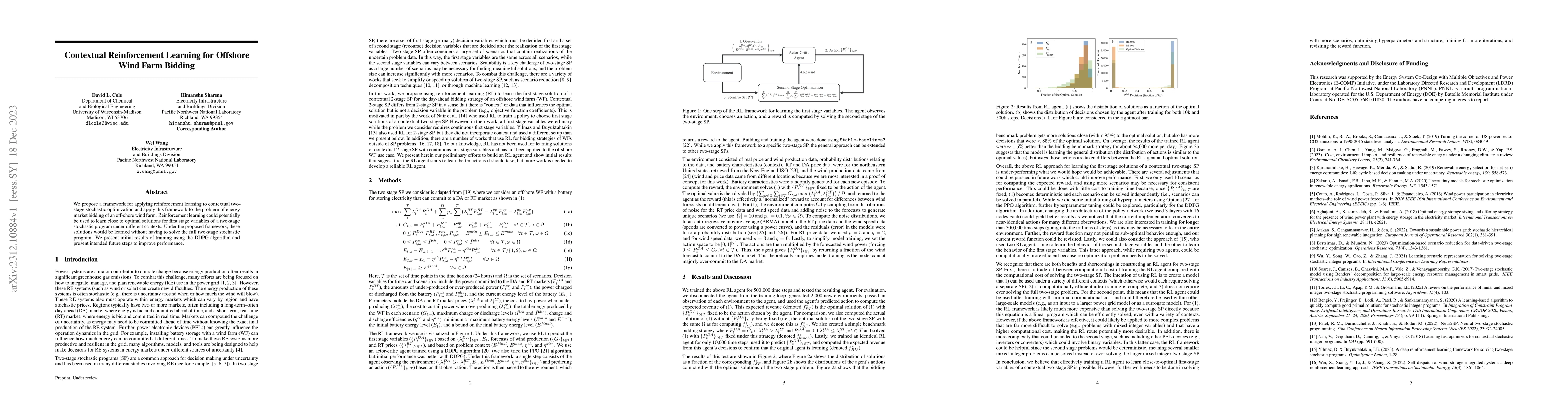 Thumbnail for Contextual Reinforcement Learning for Offshore Wind Farm Bidding