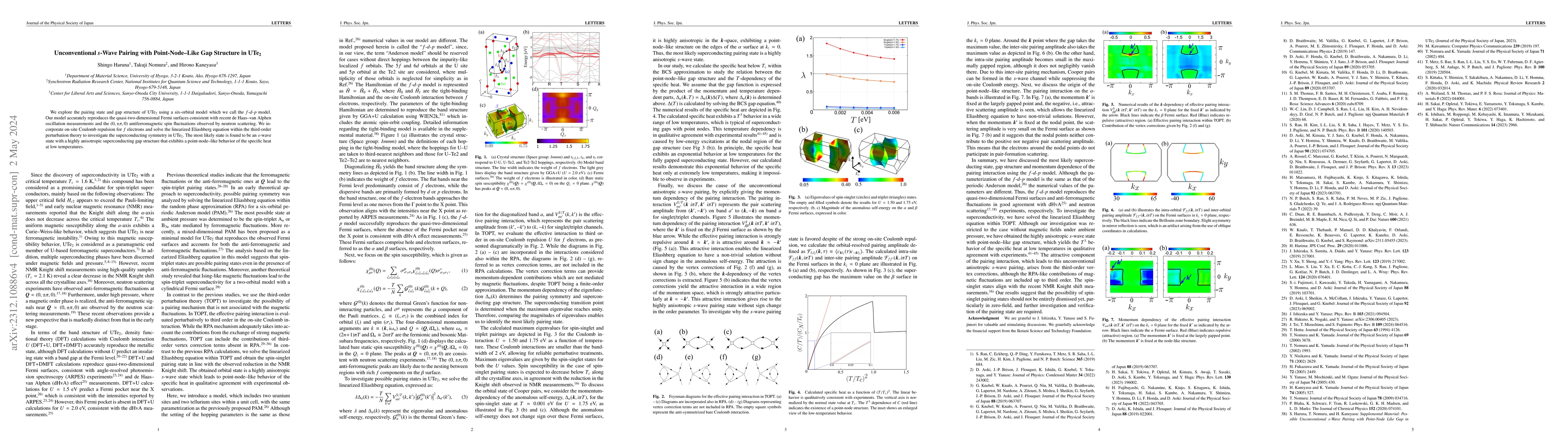 Thumbnail for Unconventional $s$-Wave Pairing with Point-Node-Like Gap Structure in
  UTe$_2$