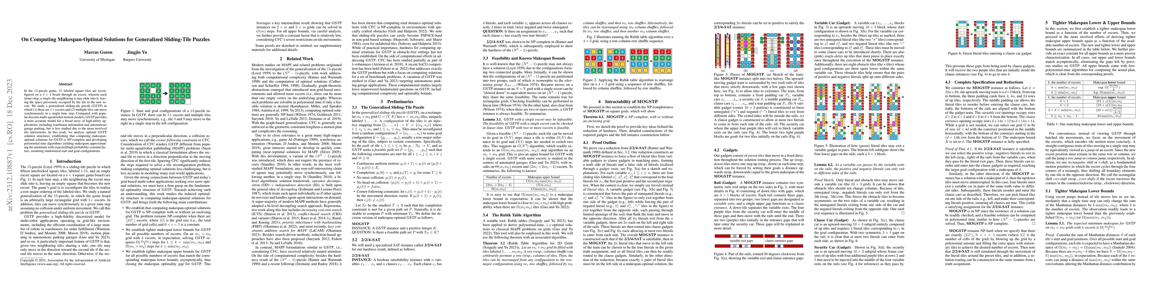 Thumbnail for On Computing Makespan-Optimal Solutions for Generalized Sliding-Tile
  Puzzles