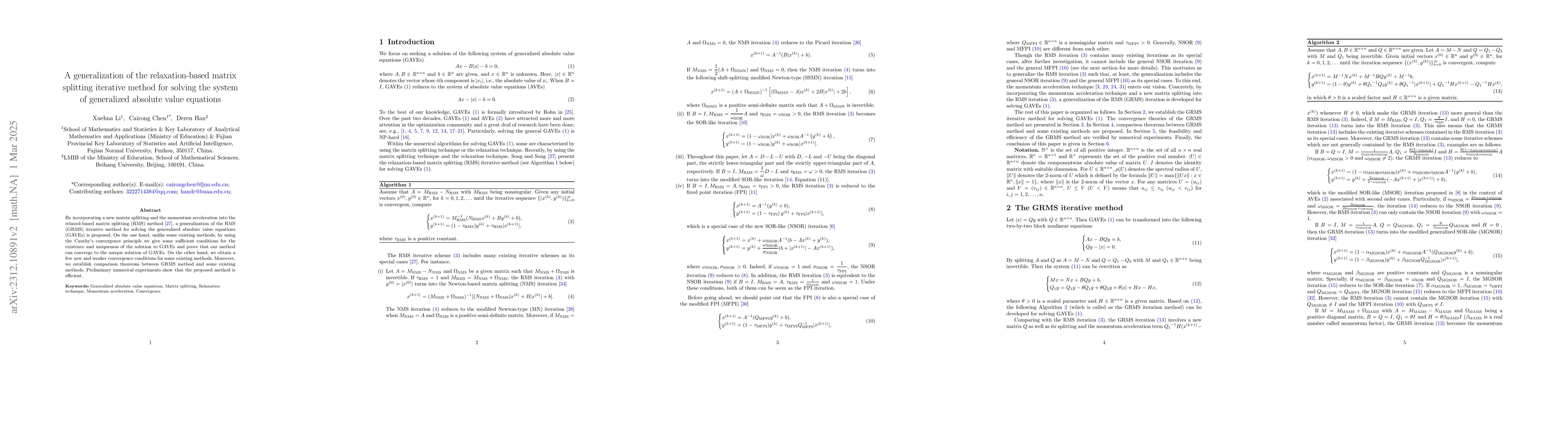 Thumbnail for A generalization of the relaxation-based matrix splitting iterative
  method for solving the system of generalized absolute value equations