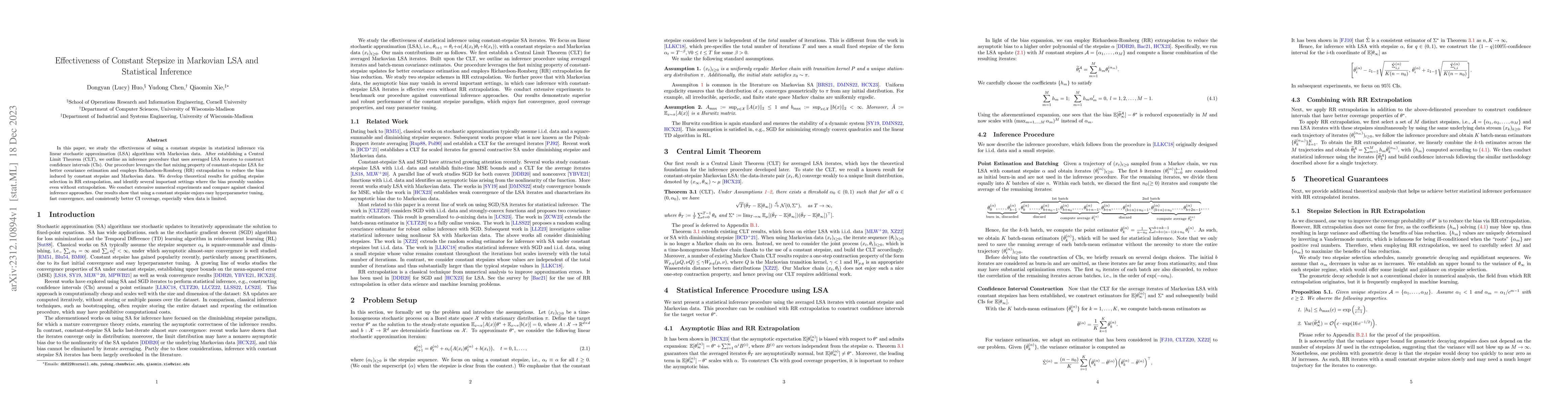 Thumbnail for Effectiveness of Constant Stepsize in Markovian LSA and Statistical
  Inference