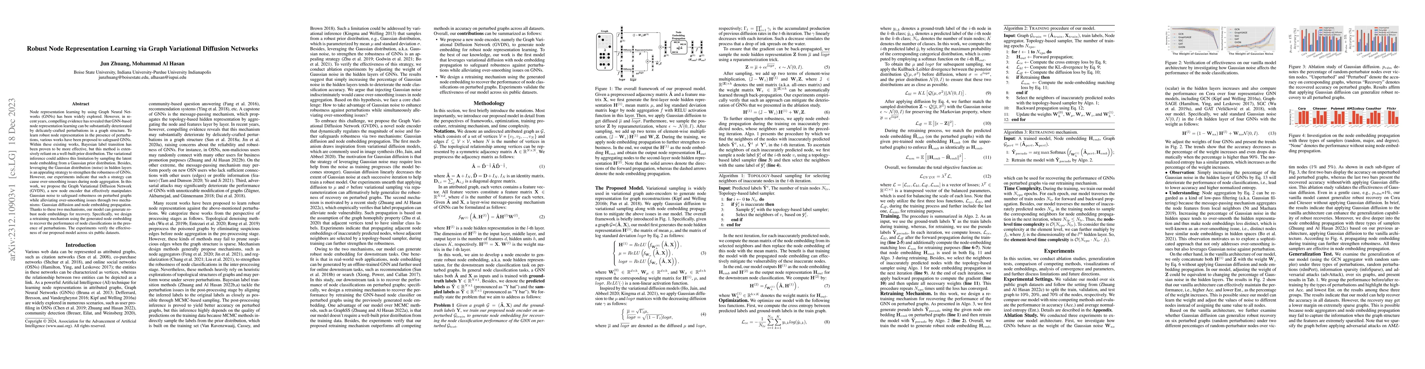 Thumbnail for Robust Node Representation Learning via Graph Variational Diffusion
  Networks