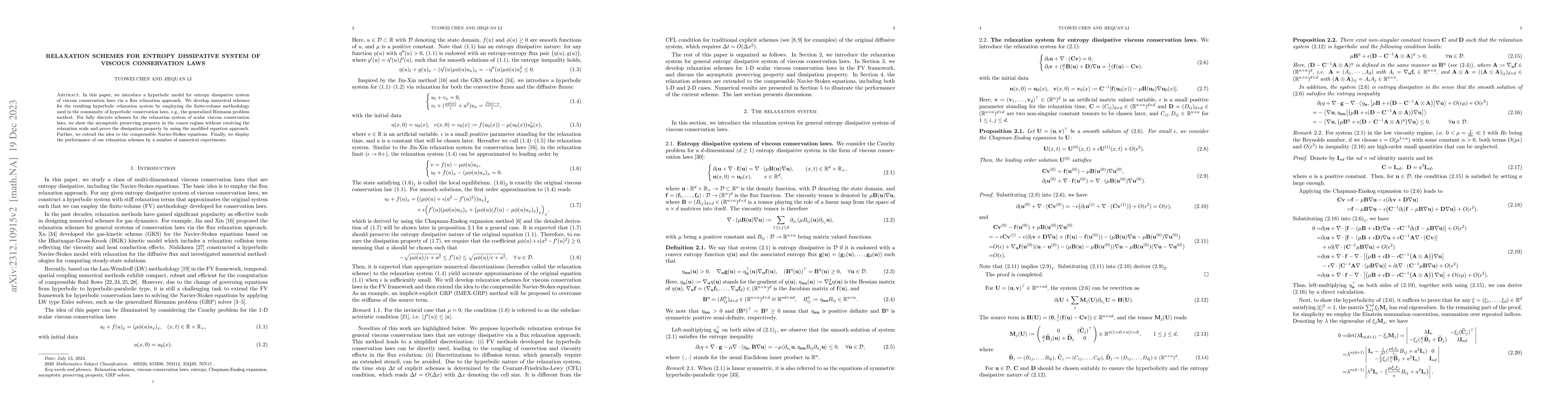 Thumbnail for Relaxation schemes for entropy dissipative system of viscous
  conservation laws