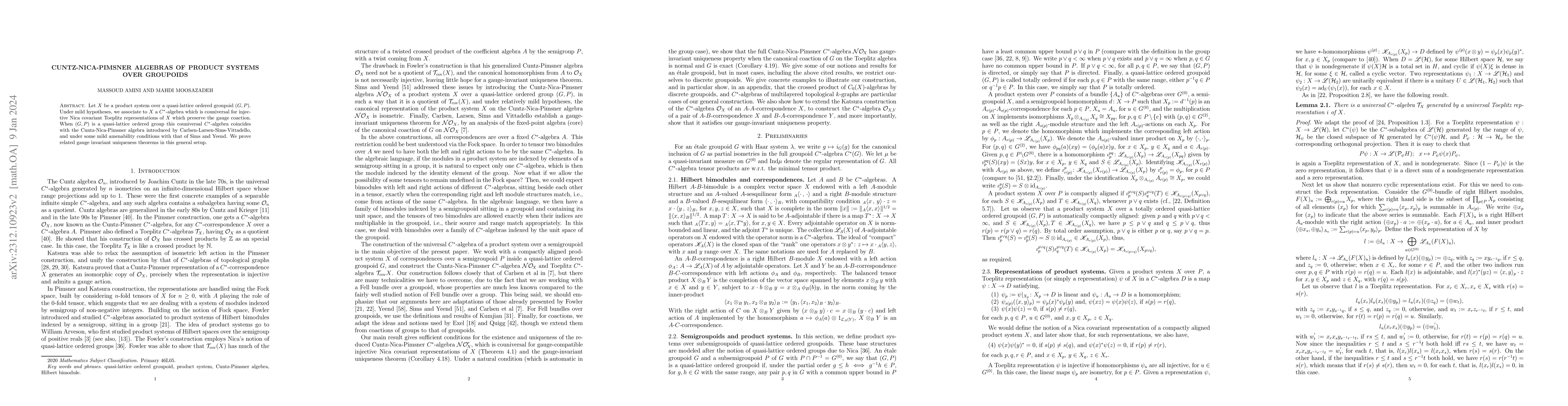 Thumbnail for Cuntz-Nica-Pimsner algebras of product systems over groupoids