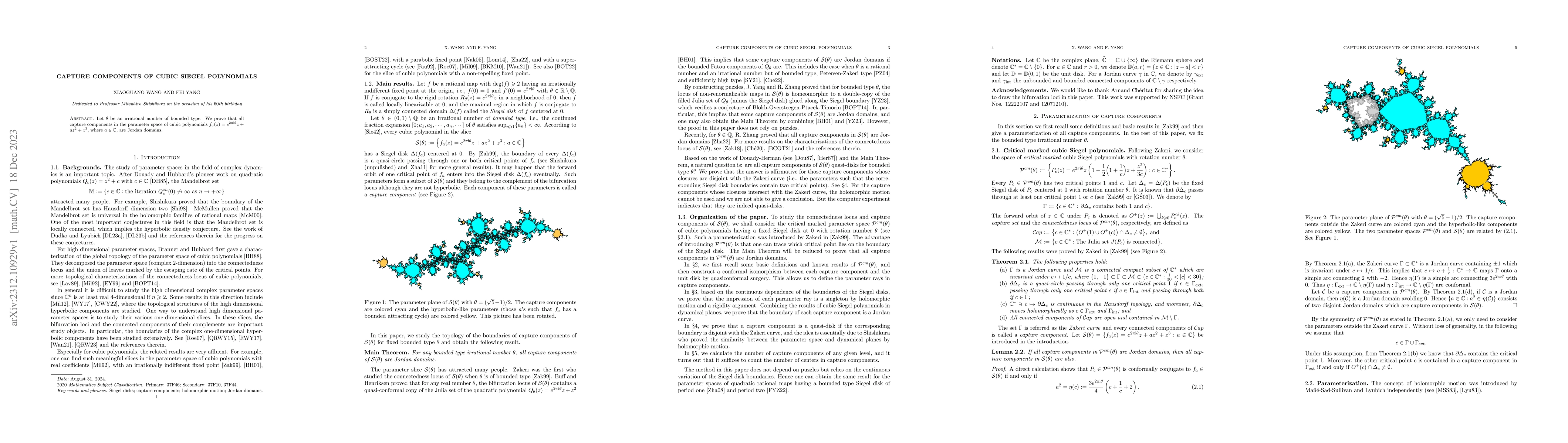 Thumbnail for Capture components of cubic Siegel polynomials