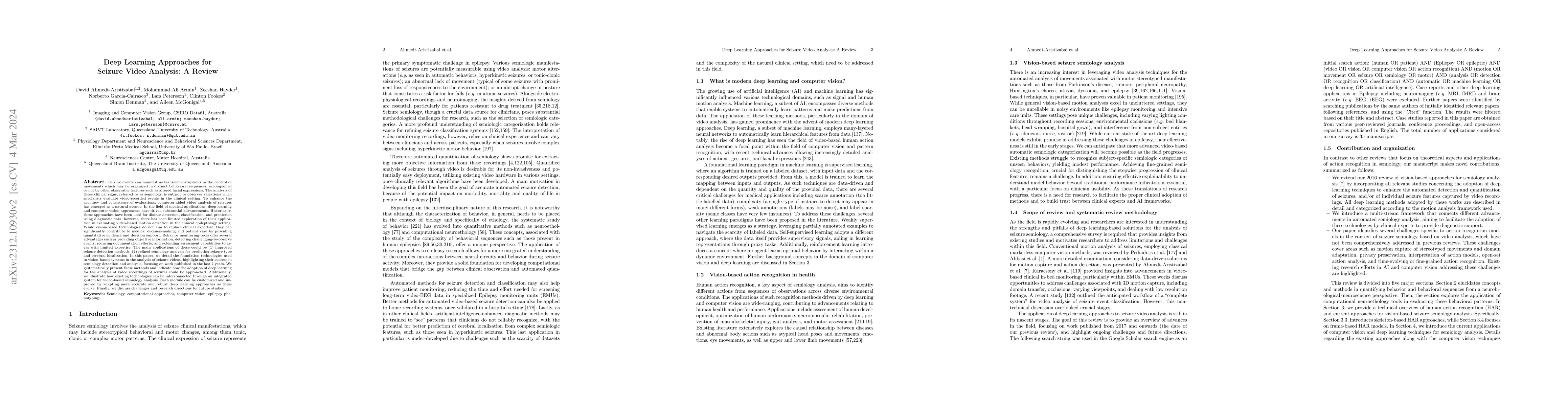 Thumbnail for Deep Learning Approaches for Seizure Video Analysis: A Review