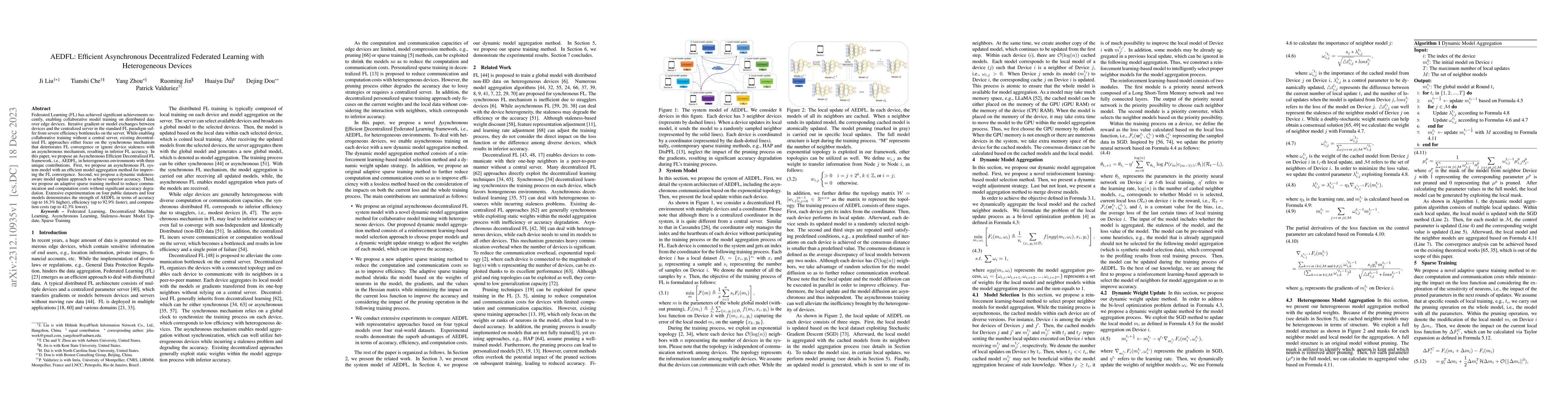 Thumbnail for AEDFL: Efficient Asynchronous Decentralized Federated Learning with
  Heterogeneous Devices