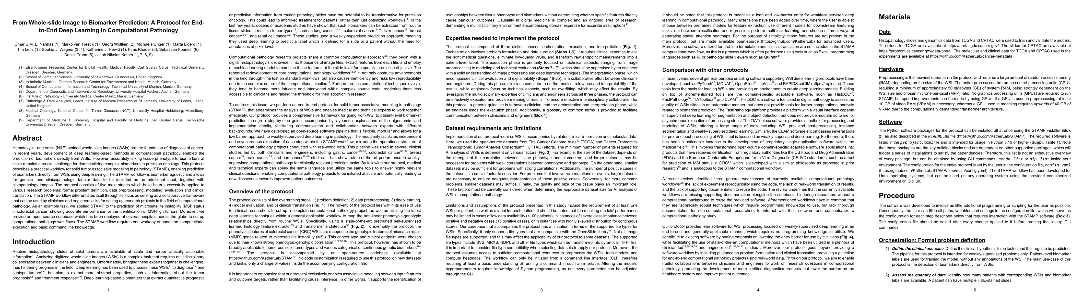 Thumbnail for From Whole-slide Image to Biomarker Prediction: A Protocol for
  End-to-End Deep Learning in Computational Pathology