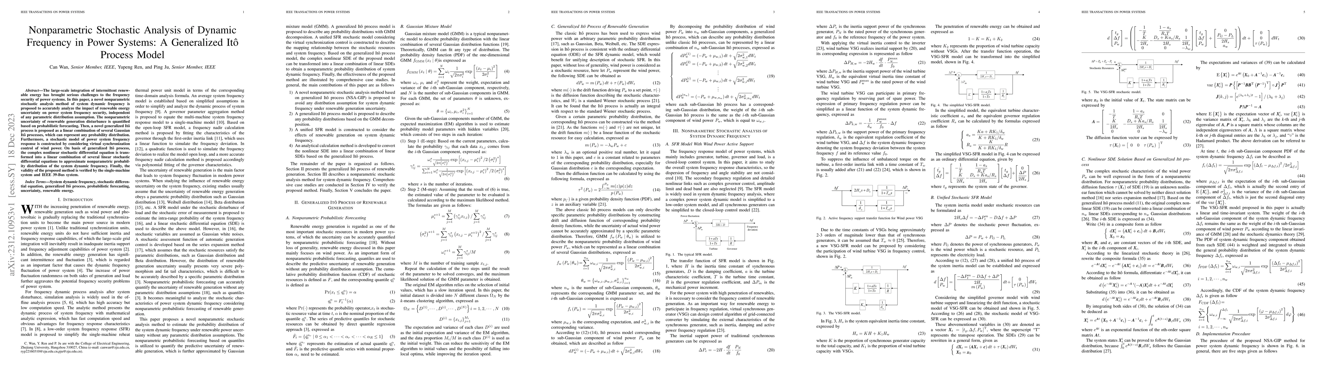 Thumbnail for Nonparametric Stochastic Analysis of Dynamic Frequency in Power Systems:
  A Generalized Ito Process Model