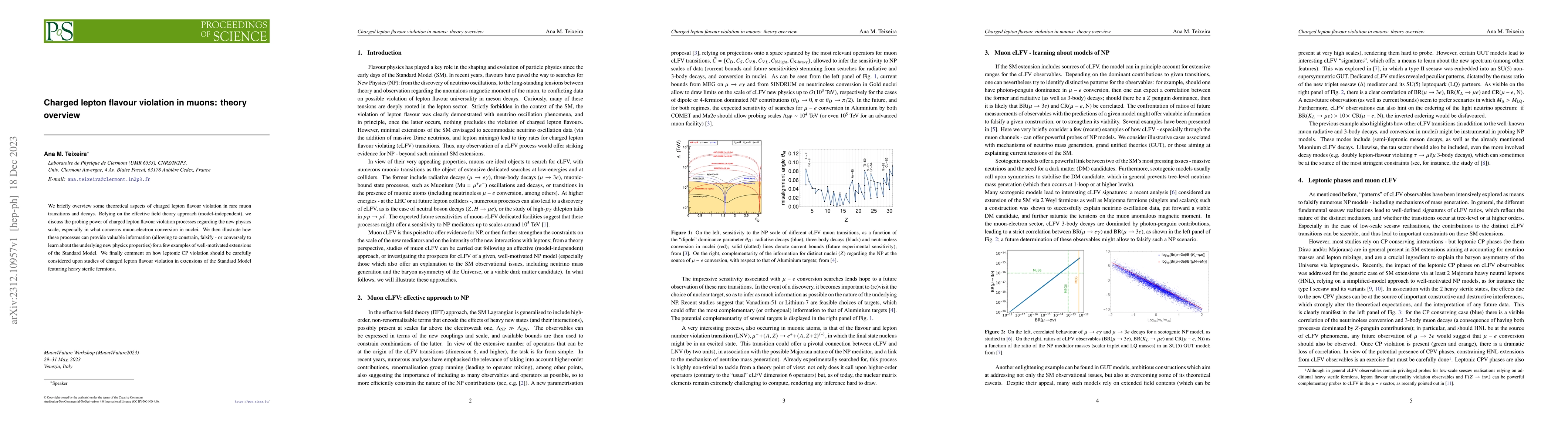 Thumbnail for Charged lepton flavour violation in muons: theory overview