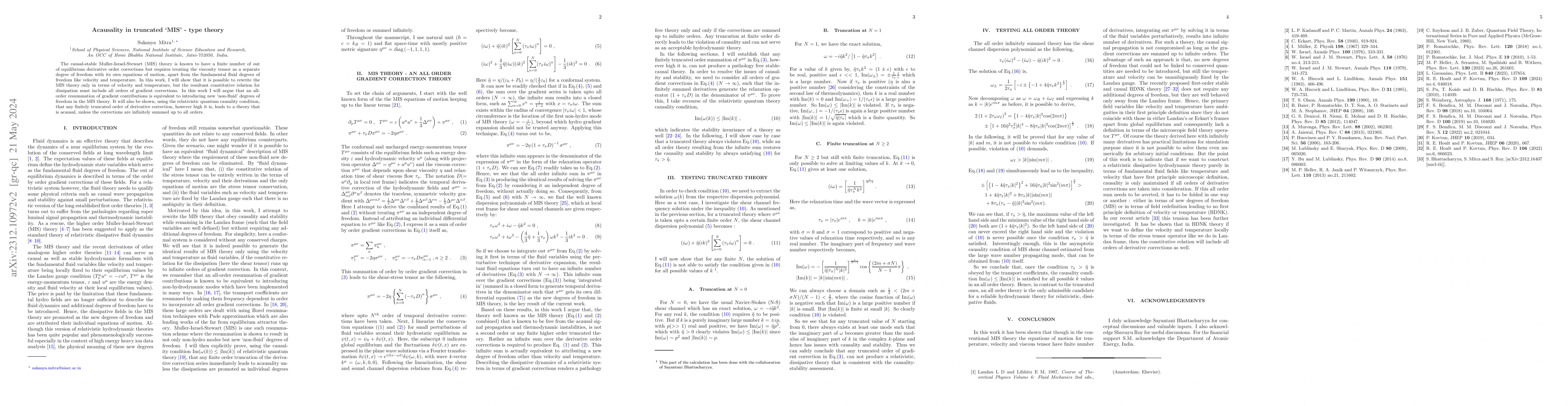 Thumbnail for Acausality in truncated 'MIS'-type theory