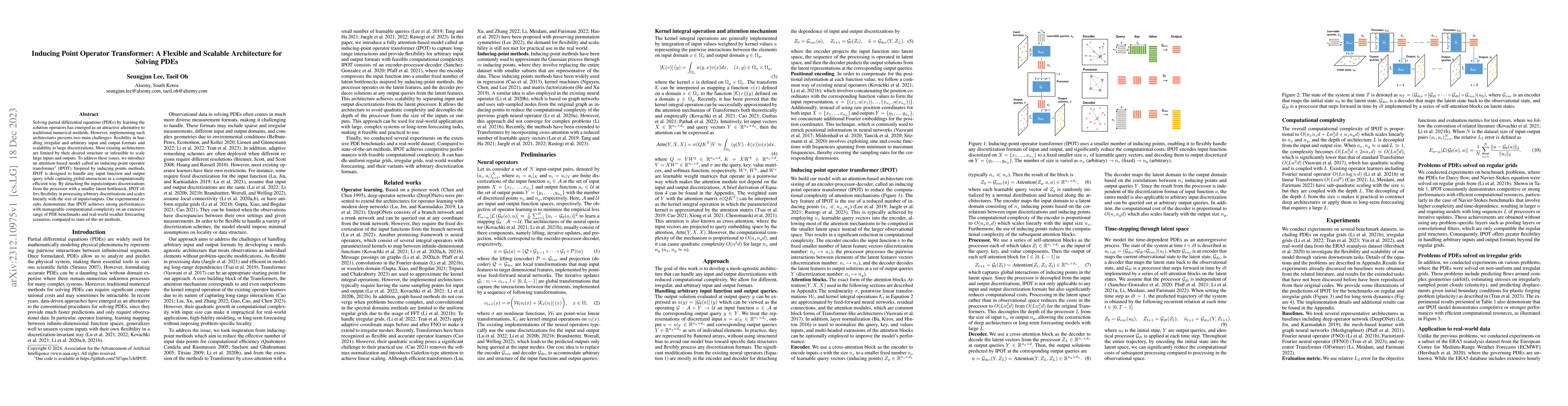 Thumbnail for Inducing Point Operator Transformer: A Flexible and Scalable
  Architecture for Solving PDEs