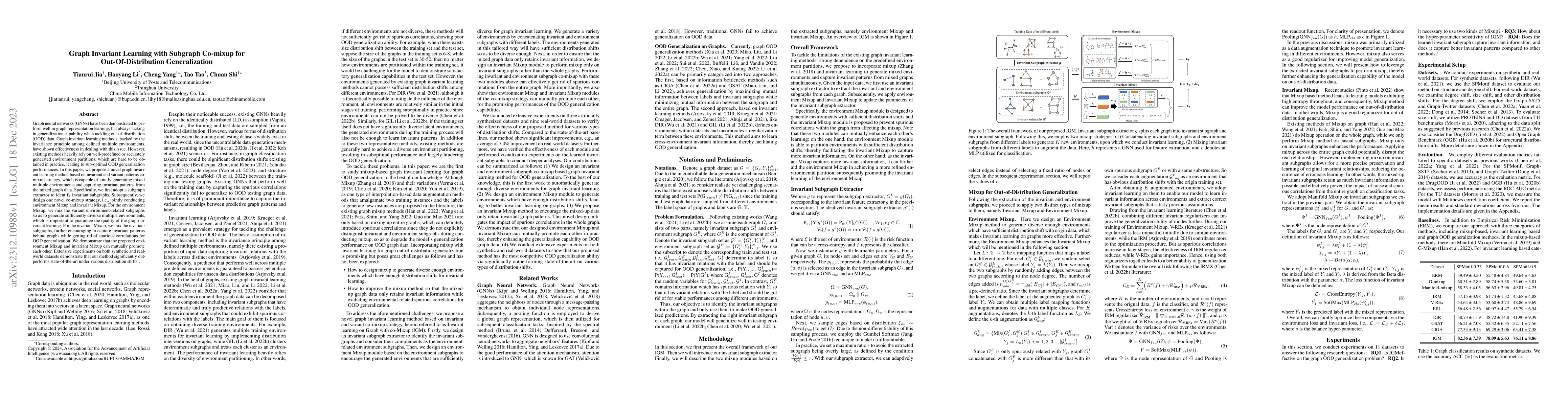 Thumbnail for Graph Invariant Learning with Subgraph Co-mixup for Out-Of-Distribution
  Generalization