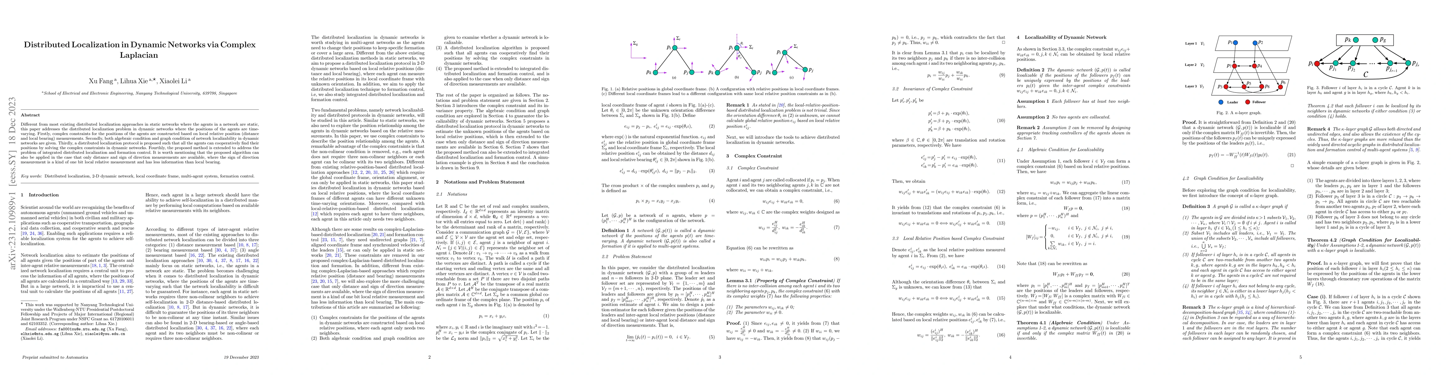 Thumbnail for Distributed Localization in Dynamic Networks via Complex Laplacian