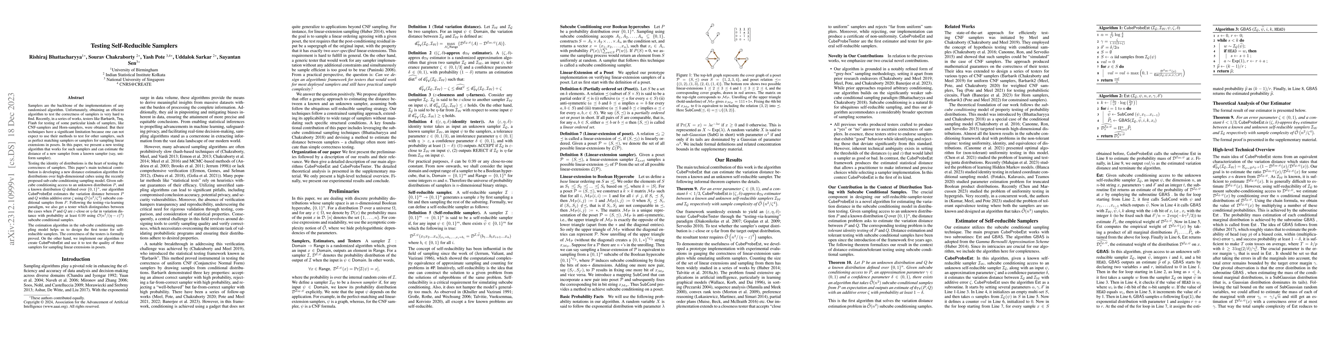 Thumbnail for Testing Self-Reducible Samplers