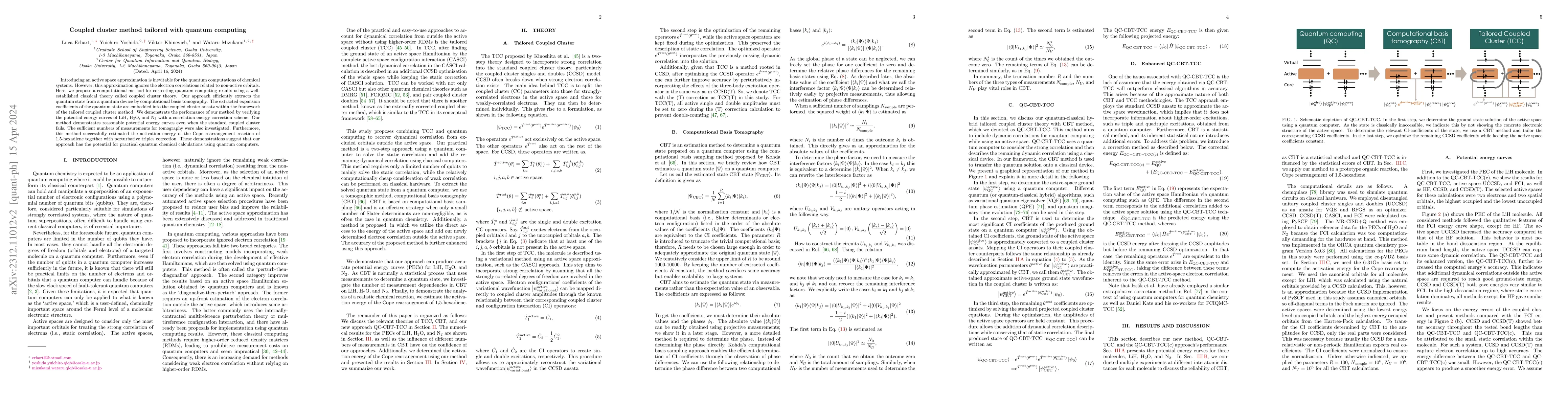 Thumbnail for Coupled cluster method tailored with quantum computing