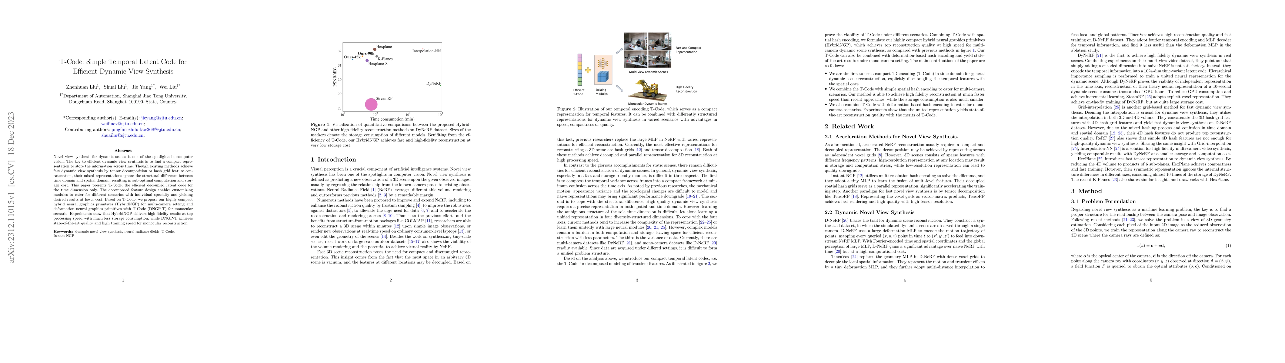 Thumbnail for T-Code: Simple Temporal Latent Code for Efficient Dynamic View Synthesis