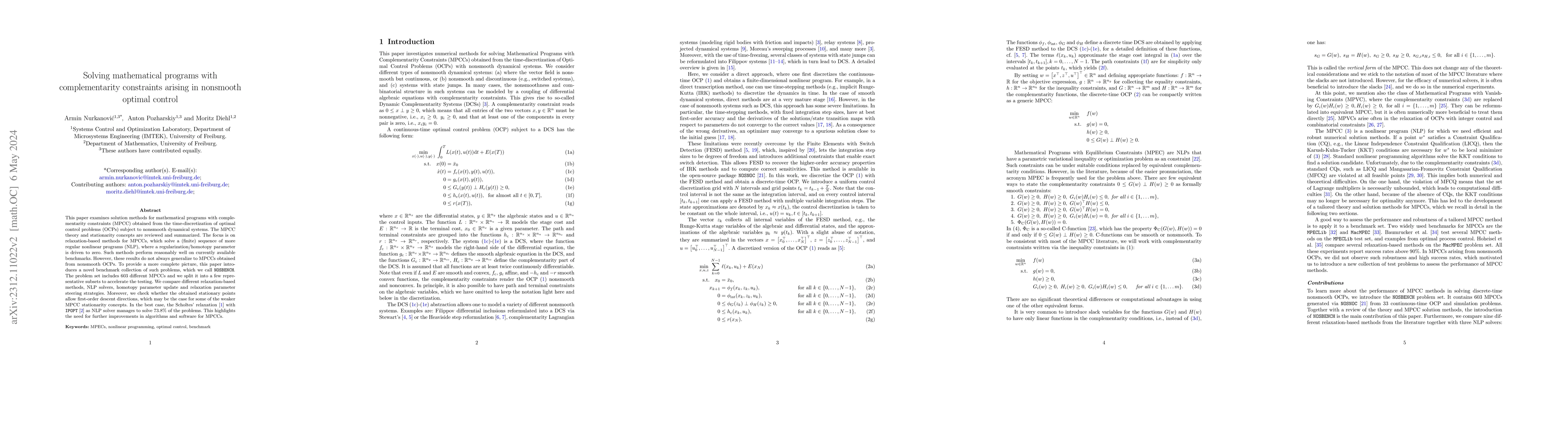 Thumbnail for Solving mathematical programs with complementarity constraints arising
  in nonsmooth optimal control