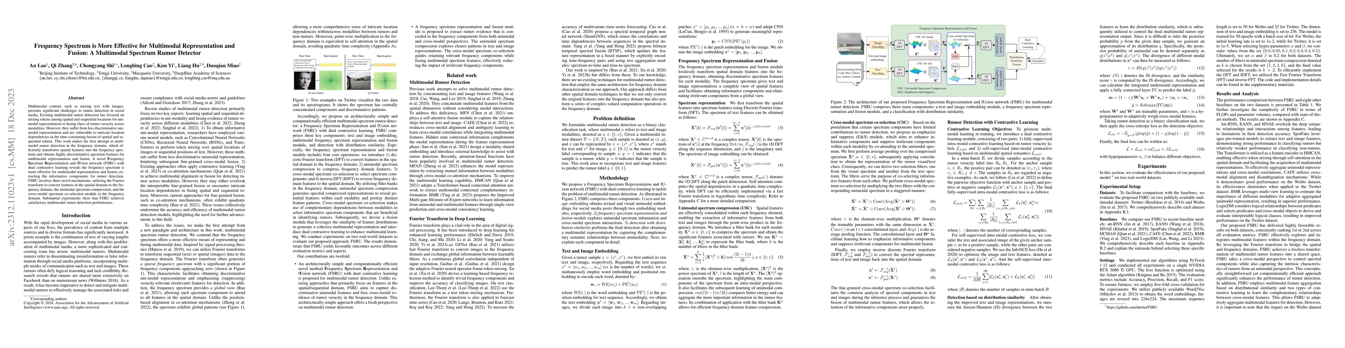 Thumbnail for Frequency Spectrum is More Effective for Multimodal Representation and
  Fusion: A Multimodal Spectrum Rumor Detector