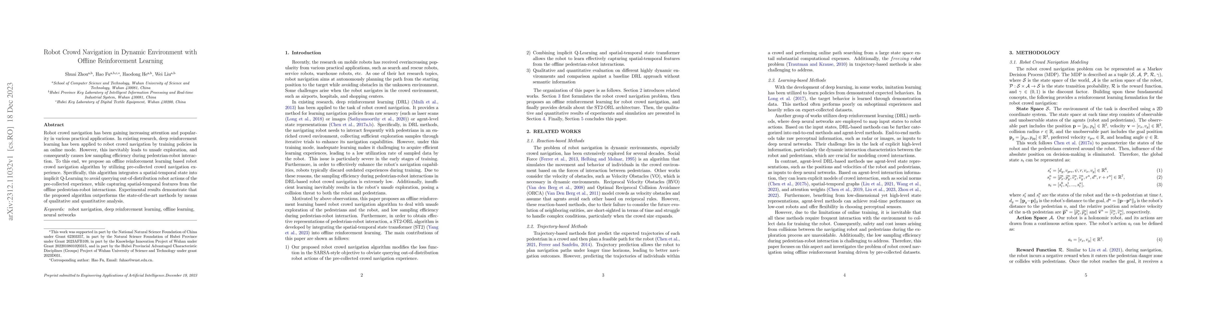 Thumbnail for Robot Crowd Navigation in Dynamic Environment with Offline Reinforcement
  Learning