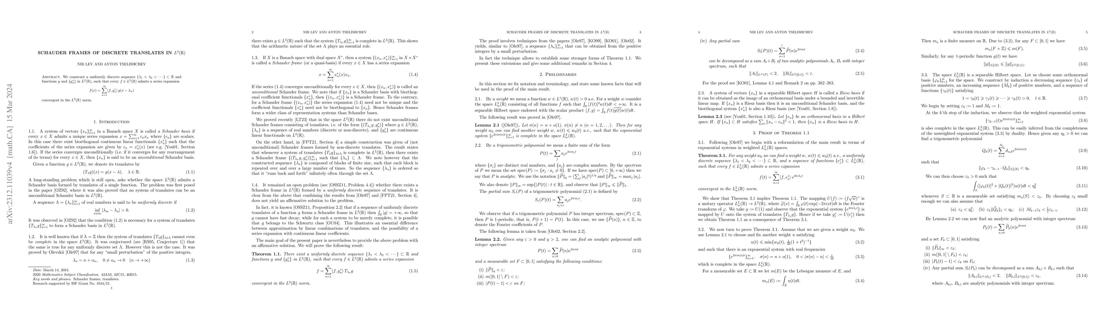 Thumbnail for Schauder frames of discrete translates in $L^2(\mathbb{R})$