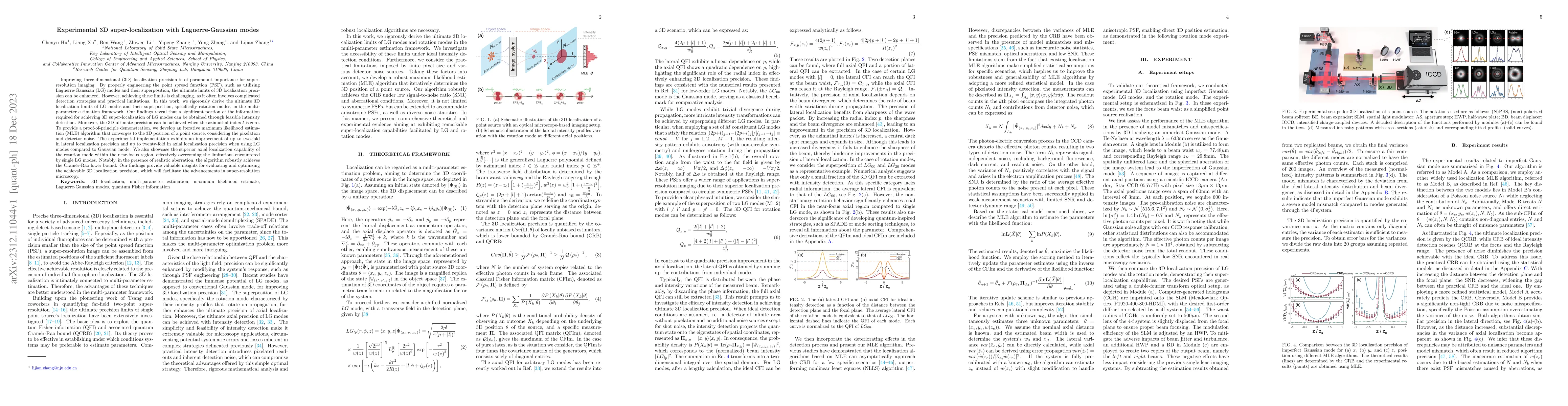 Thumbnail for Experimental 3D super-localization with Laguerre-Gaussian modes
