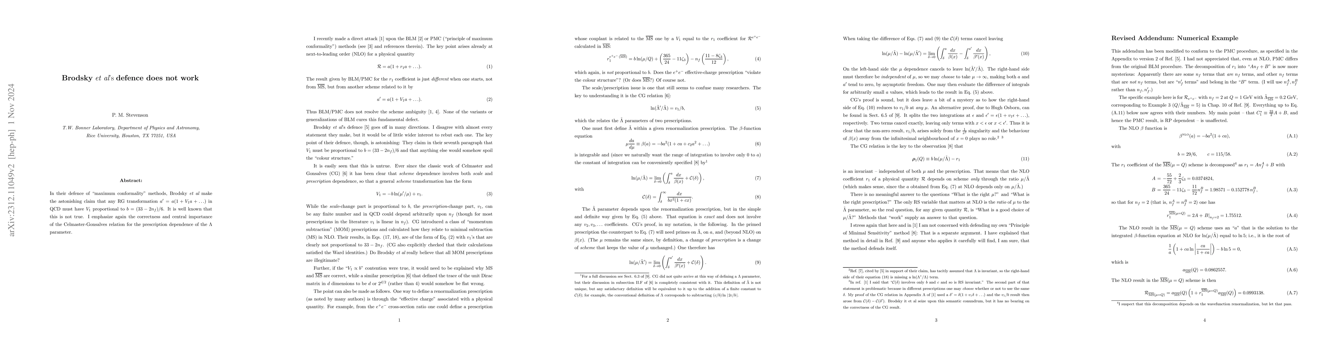 Thumbnail for Brodsky et al's defence does not work