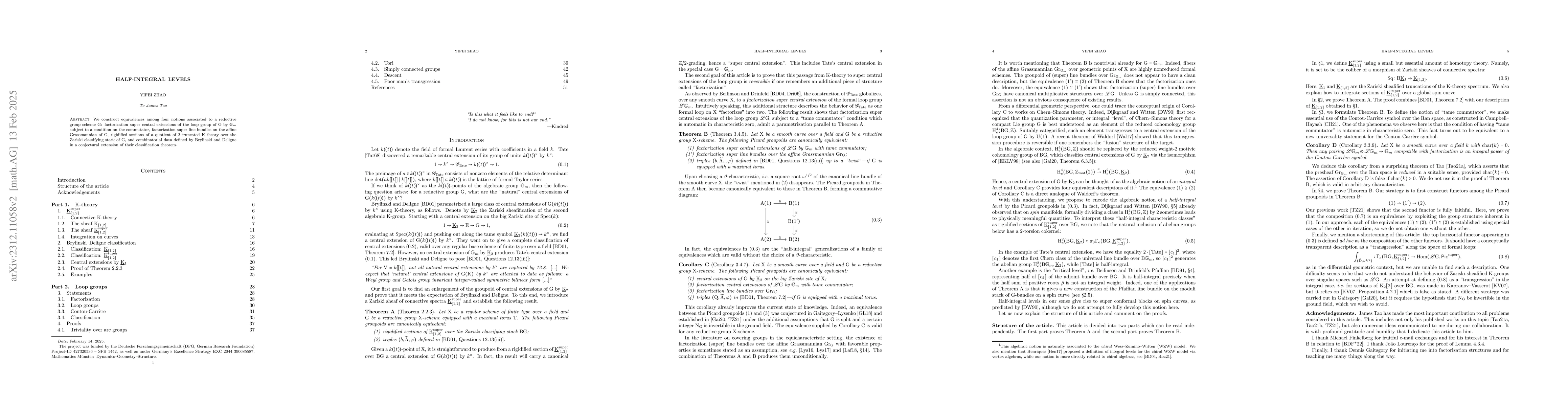 Thumbnail for Half-integral levels