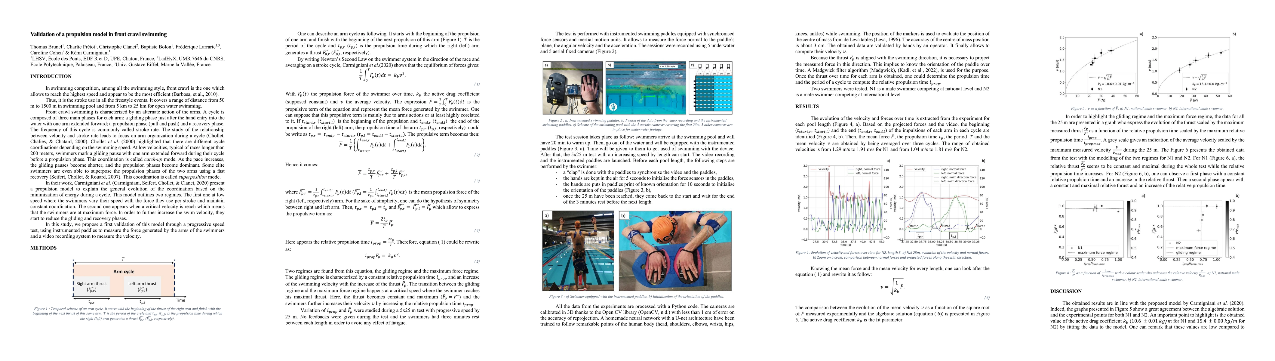 Thumbnail for Validation of a propulsion model in front crawl swimming