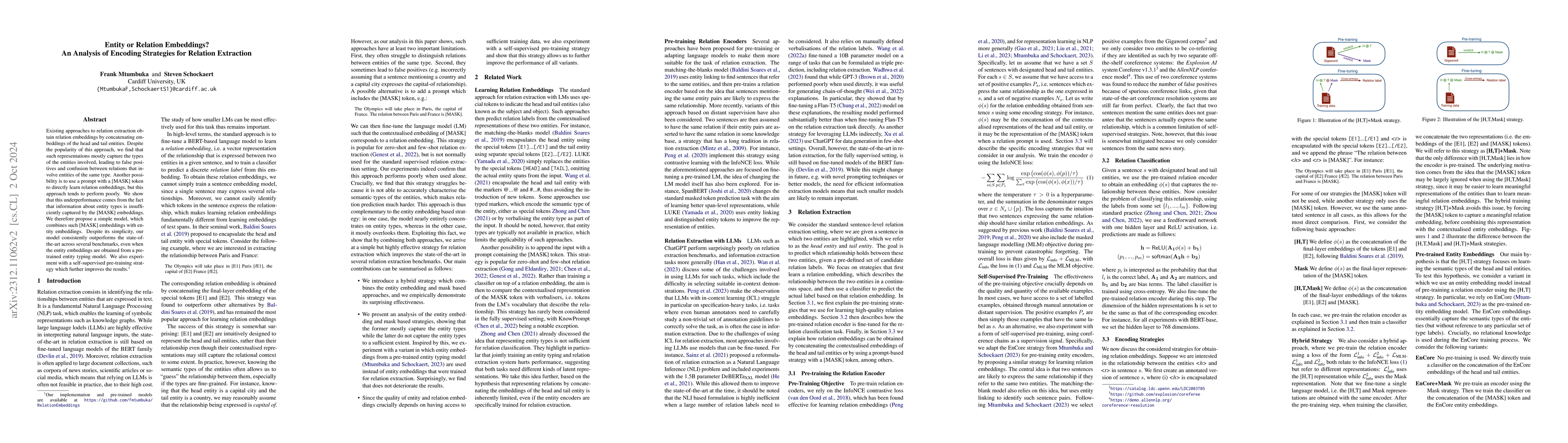 Thumbnail for Entity or Relation Embeddings? An Analysis of Encoding Strategies for
  Relation Extraction