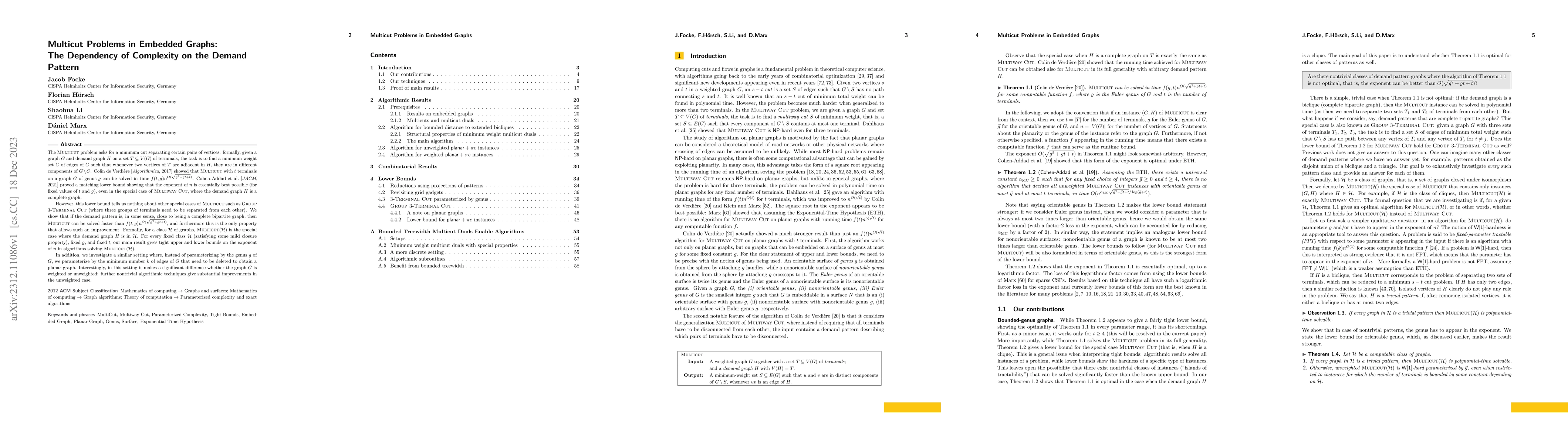 Thumbnail for Multicut Problems in Embedded Graphs: The Dependency of Complexity on
  the Demand Pattern