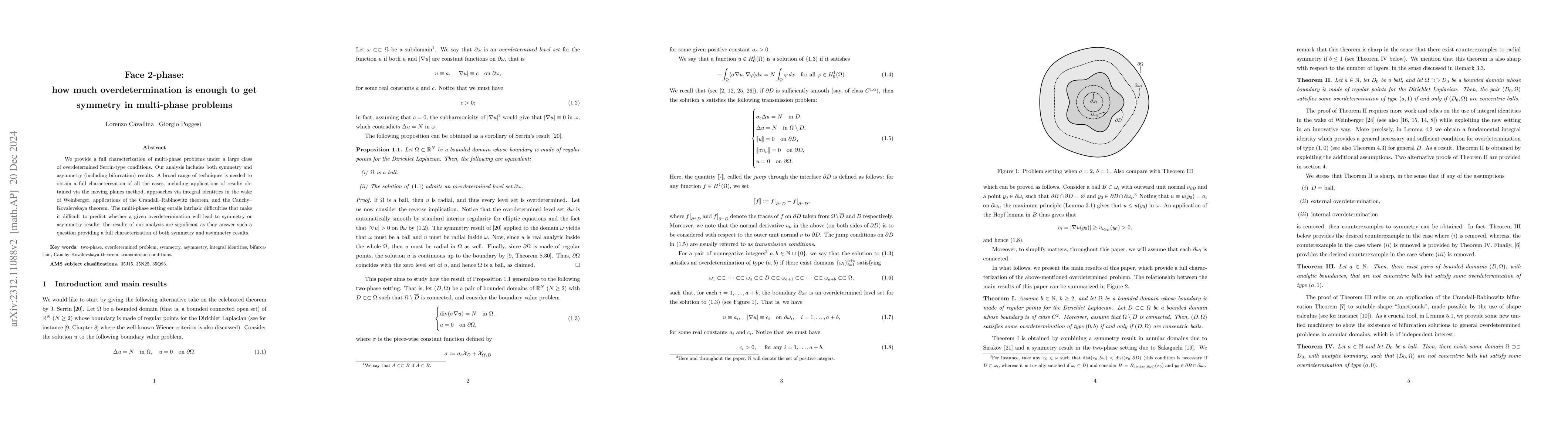 Thumbnail for Face 2-phase: how much overdetermination is enough to get symmetry in
  multi-phase problems
