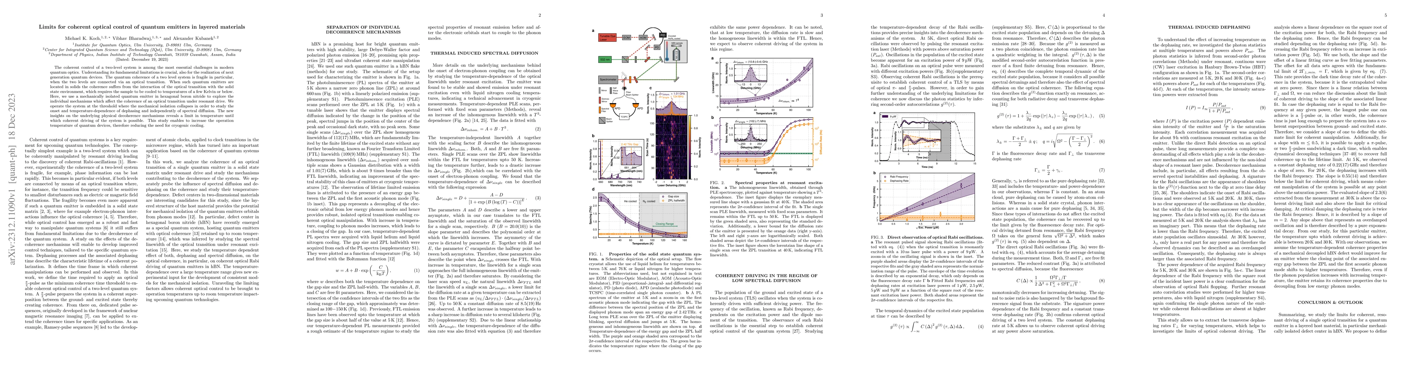 Thumbnail for Limits for coherent optical control of quantum emitters in layered
  materials