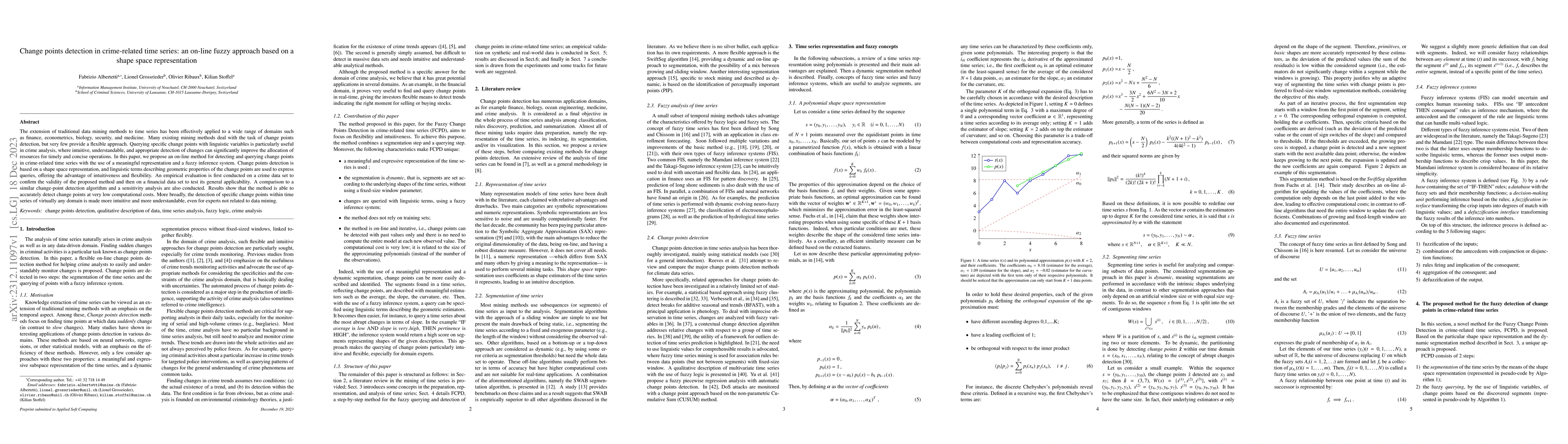 Thumbnail for Change points detection in crime-related time series: an on-line fuzzy
  approach based on a shape space representation