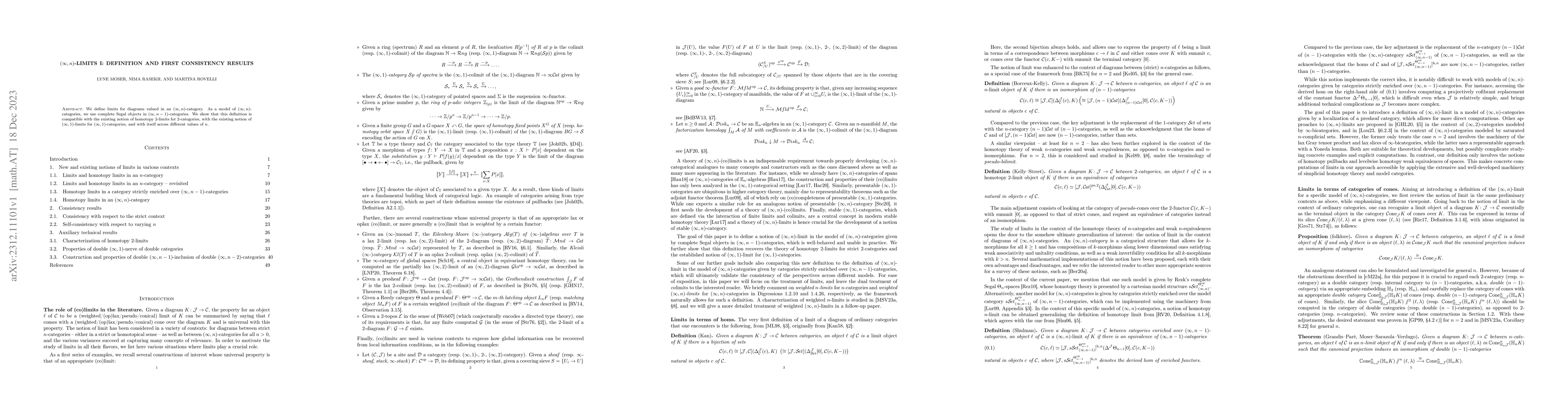 Thumbnail for $(\infty,n)$-Limits I: Definition and first consistency results