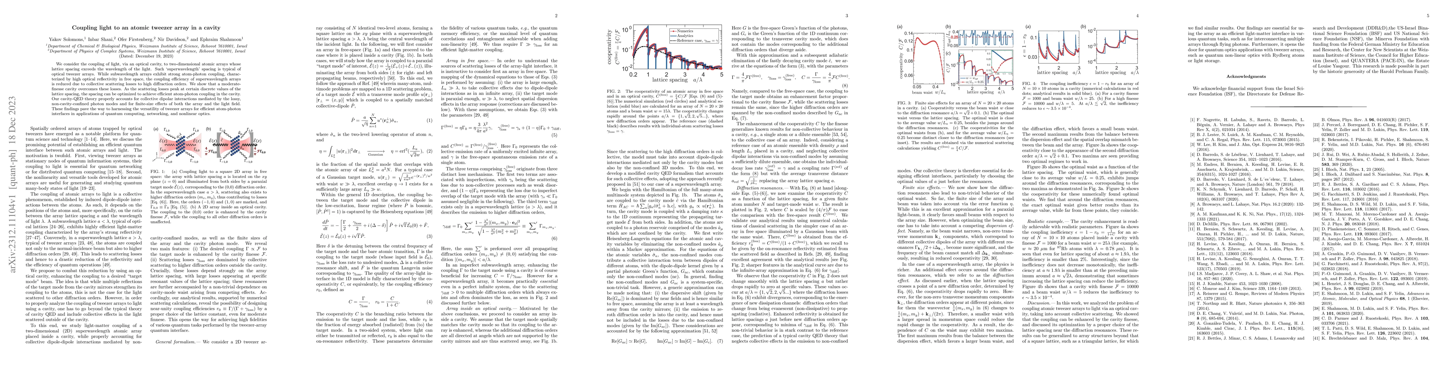 Thumbnail for Coupling light to an atomic tweezer array in a cavity